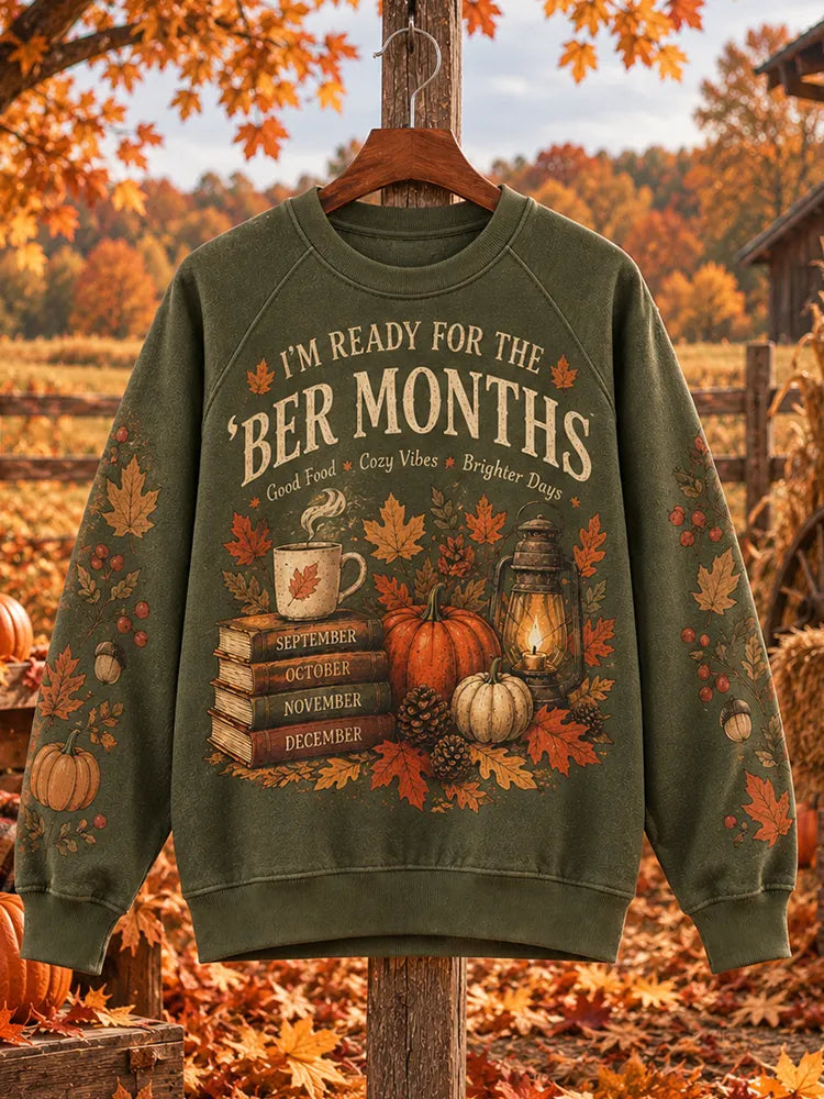 Women's Autumn Ber Months Seasonal Graphic Crewneck Sweatshirt