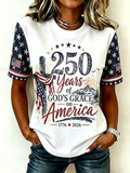 250Th Anniversary Commemorative Faith Glitter Printed Round Neck Top In The United States