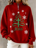 Women's Casual Faith Print Knit Sweatshirt