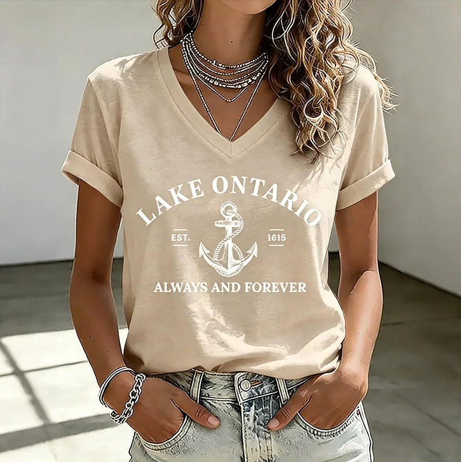 Women's Lake Ontario Always And Forever Printed T-shirt