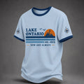 Men's Lake Ontario Always & Forever Print Casual Short-sleeved T-shirt