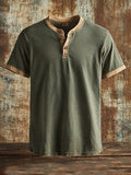 Fashionable, breathable, lightweight, stretchy Henley T-shirt for men