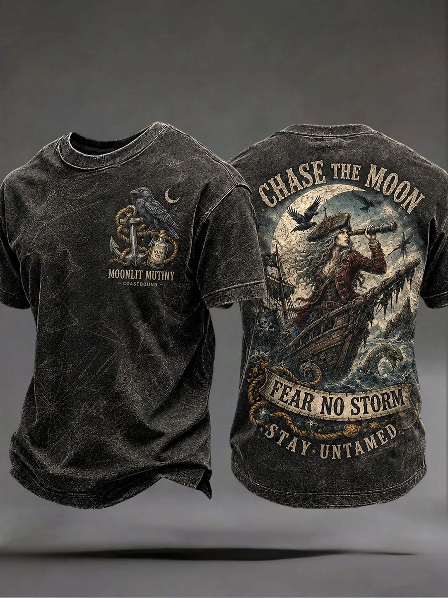 Men's "chase the moon fear no storm" T-shirts