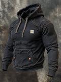 Men's Vintage Cotton Hoodie with Contrast Hood