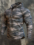 Men's Vintage Cotton Camouflage Hoodie