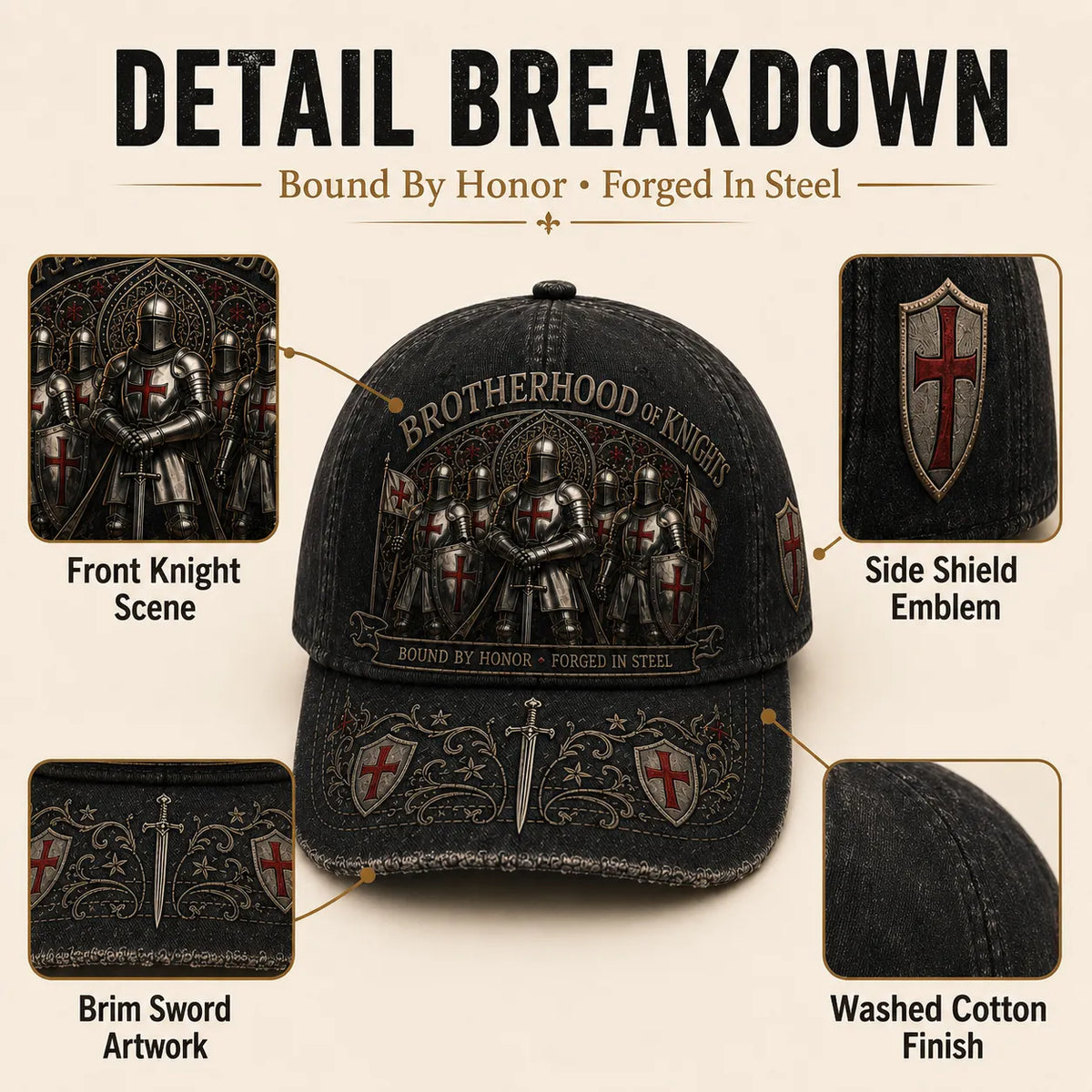 ⚔️ Brotherhood Of Knights Honor Cap