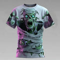 Men's Halloween Optical Illusion Zombies 3d Short Sleeve T-shirt