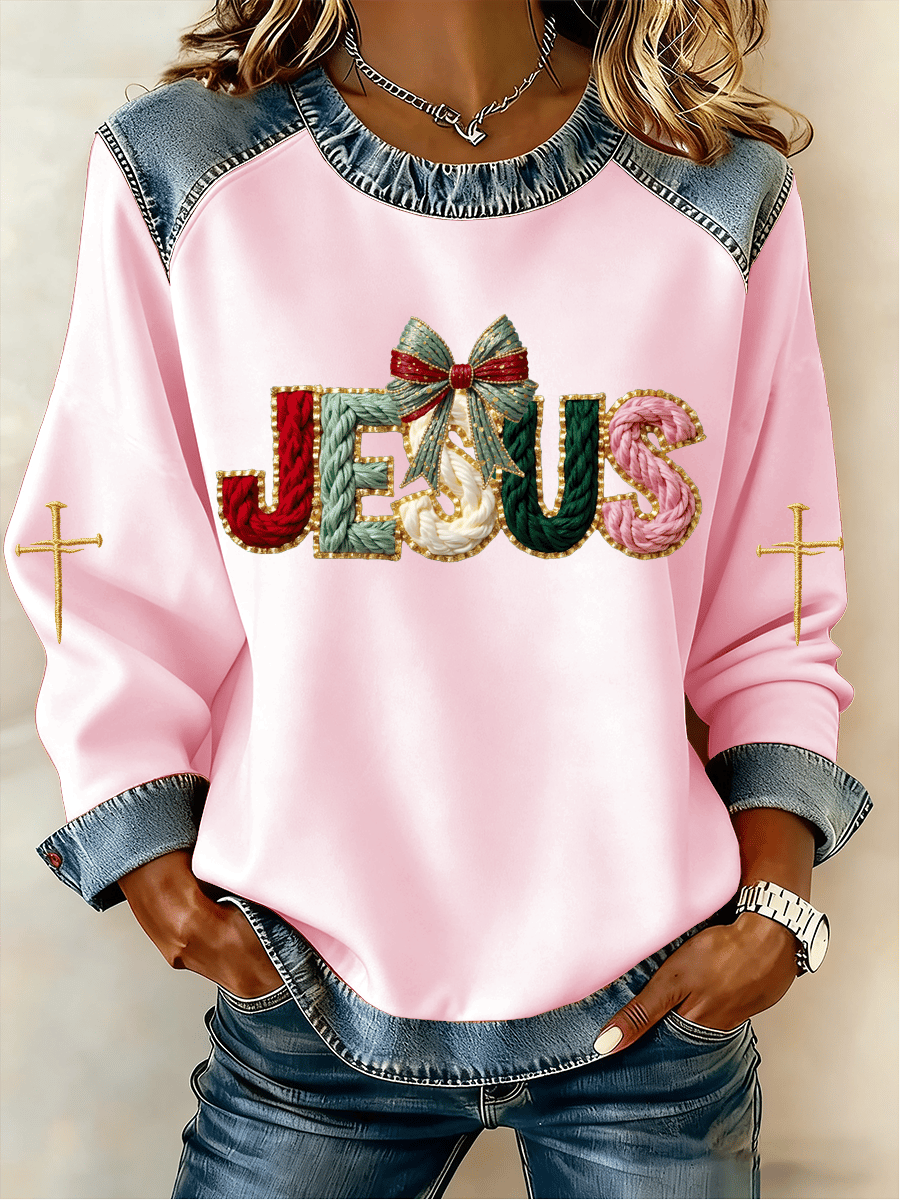 Women's Christmas Faith Print Sweatshirt