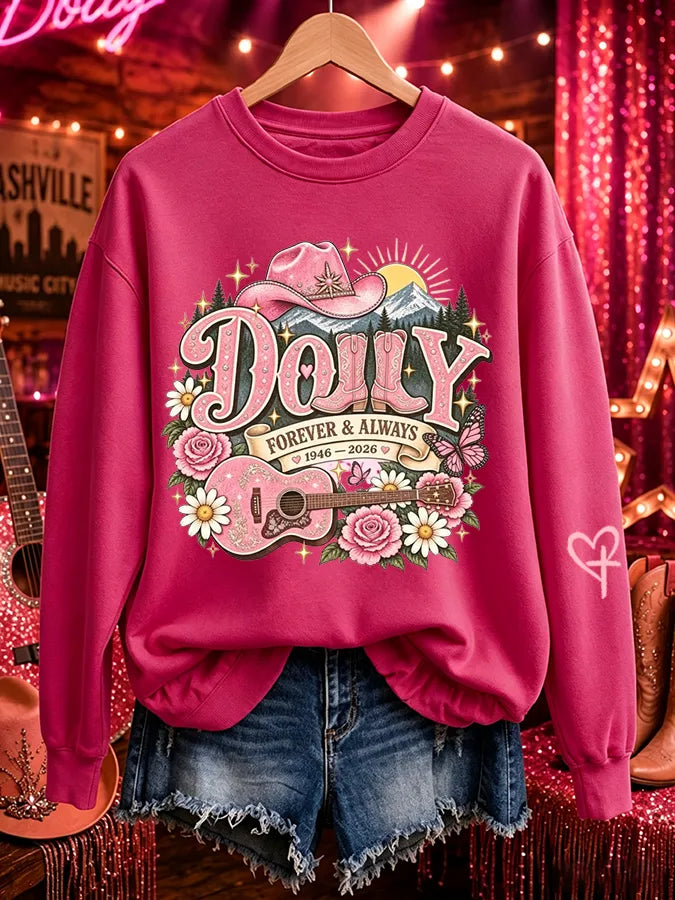 Women's "Forever Our Queen Of Country" Graphic Crewneck Sweatshirt