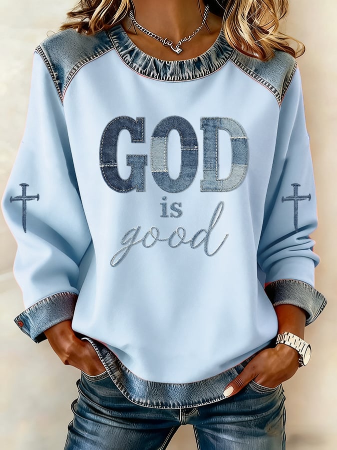 Women's casual GOD IS GOOD sweatshirt