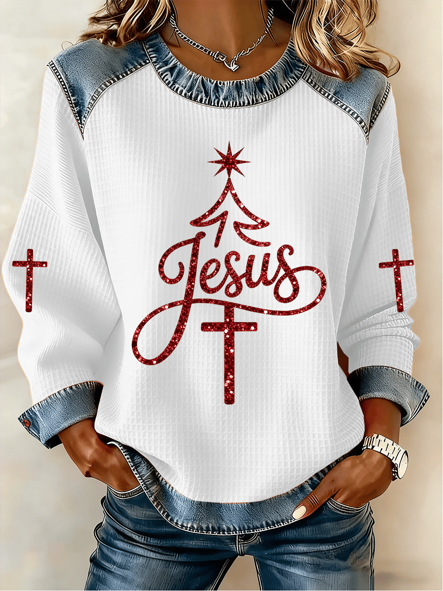 Women's Christmas Faith Print Sweatshirt