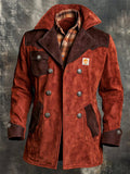 Men's Stylish Vintage-Style Faux Suede Mid-Length Trench Coat