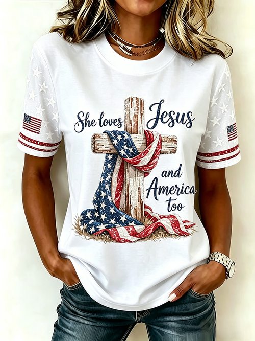 250Th Anniversary Commemorative Faith Glitter Printed Round Neck Top In The United States