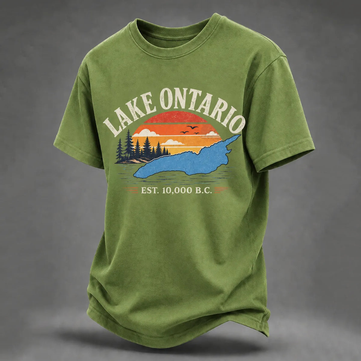 Men's Retro Lake Ontario Est. 10,000 B.c. Print T-shirt