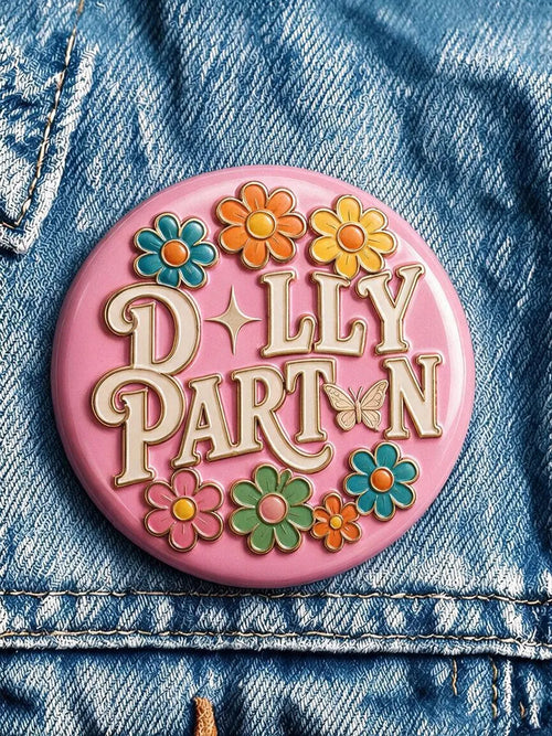 Dolly Parton Tribute Print Button