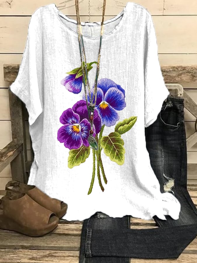Women's Purple Flower Alzheimer's Awareness Support Shirt