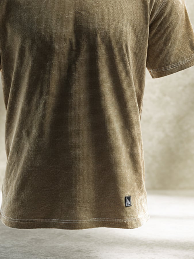 Men's oversized waffle knit short sleeve top