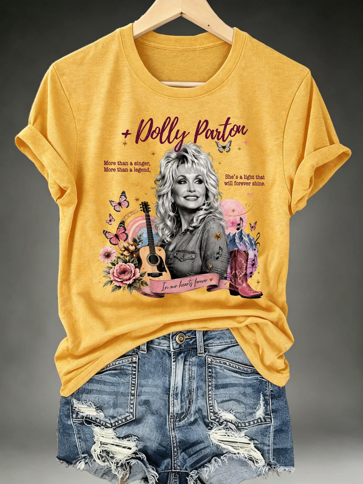 Women's Vintage Country Music Tribute Parton Tour T-Shirt