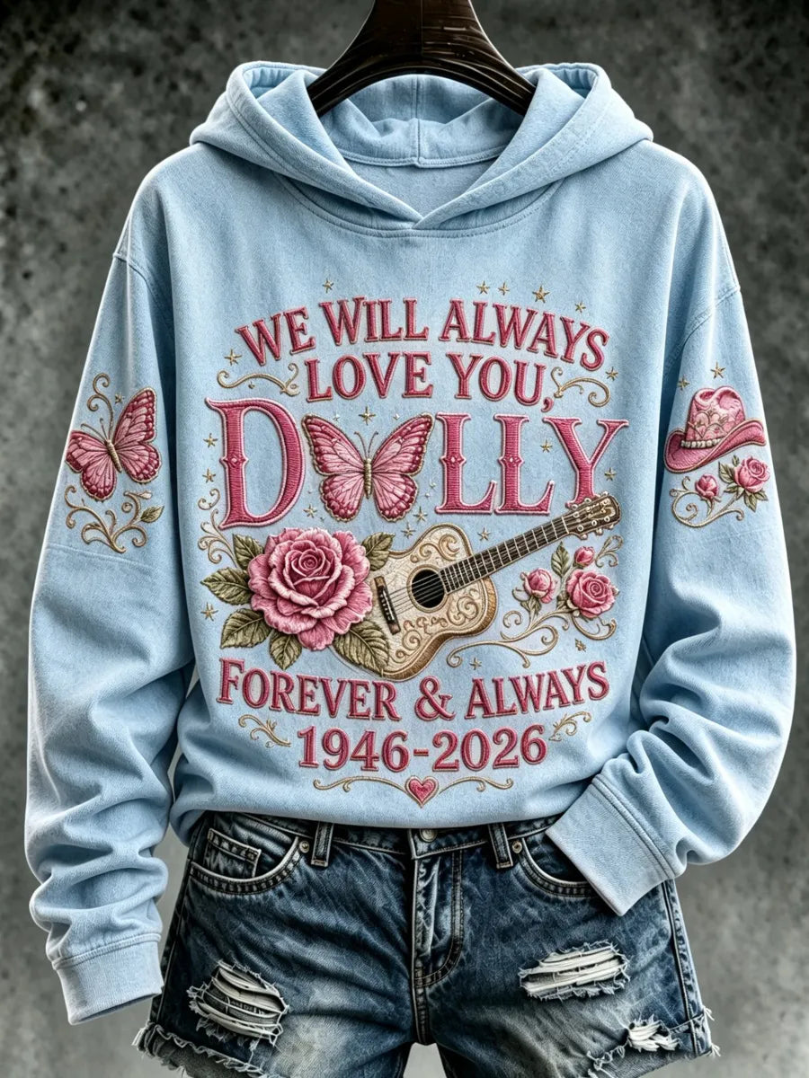 Women's Commemorative Print Casual Hooded Sweatshirt