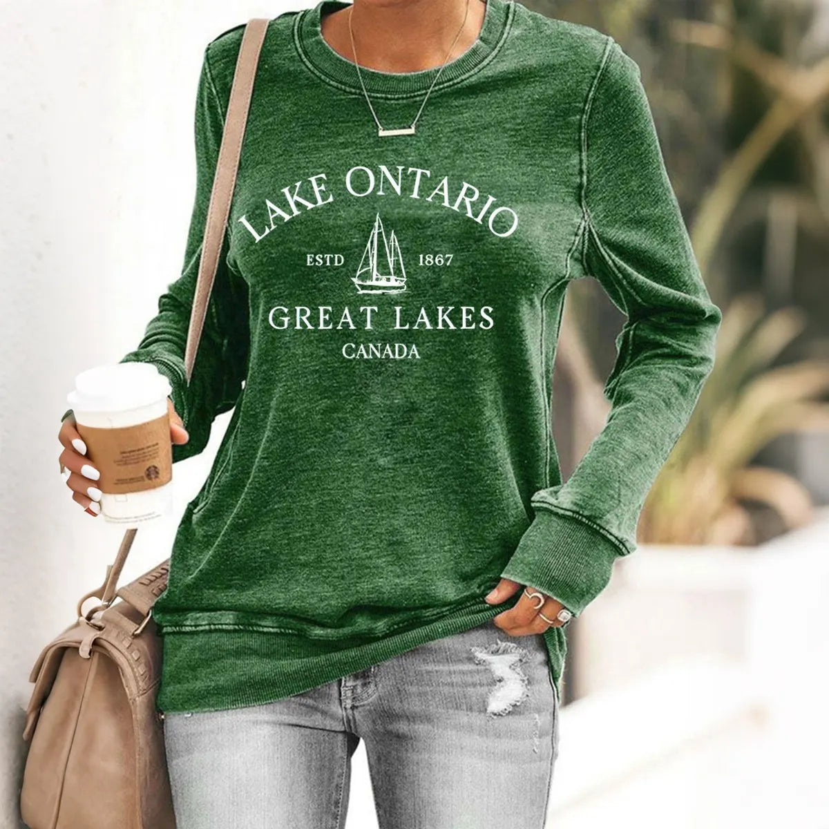 Women’s Lake Ontario Printed Casual Sweatshirt
