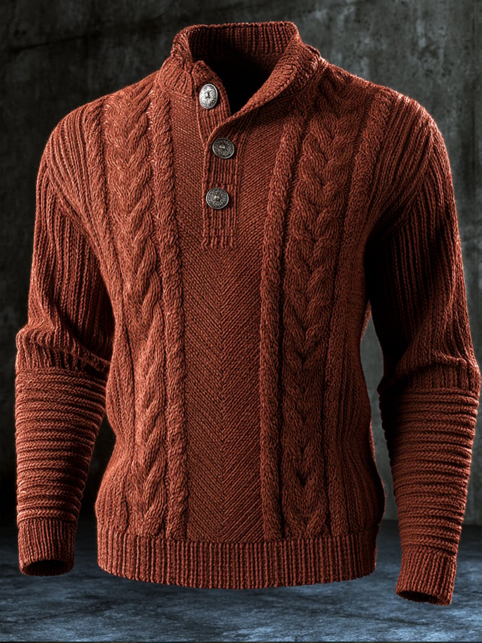 Men’s Vintage-Style Comfortable Knitted Sweater/Sweatshirt