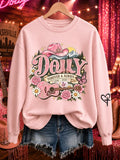 Women's "Forever Our Queen Of Country" Graphic Crewneck Sweatshirt