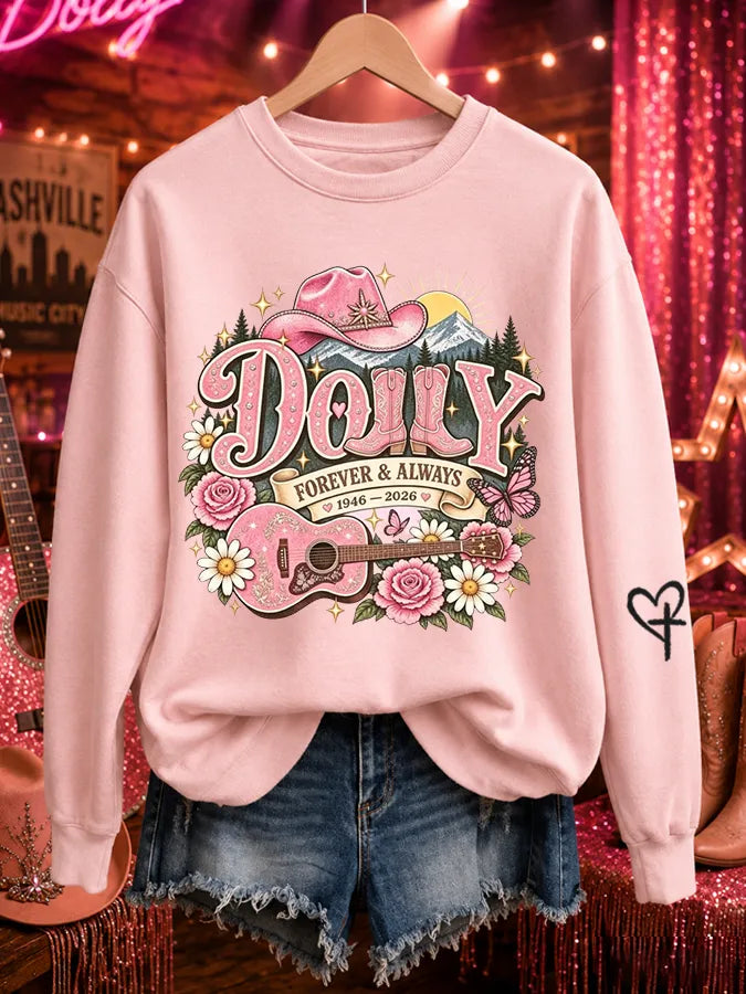Women's "Forever Our Queen Of Country" Graphic Crewneck Sweatshirt