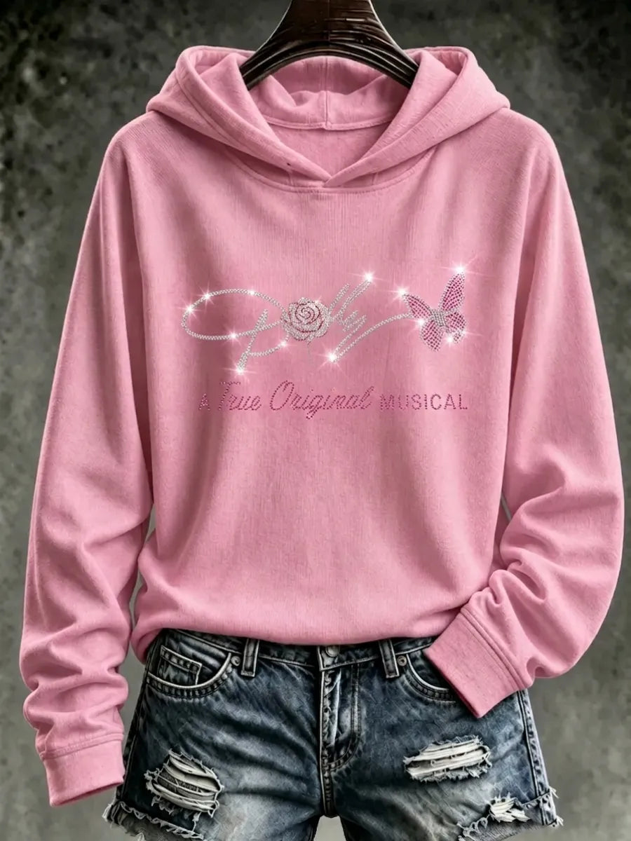 Women's Commemorative Print Casual Hooded Sweatshirt