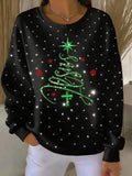 Women's Casual Christmas Rhinestone Sweatshirt