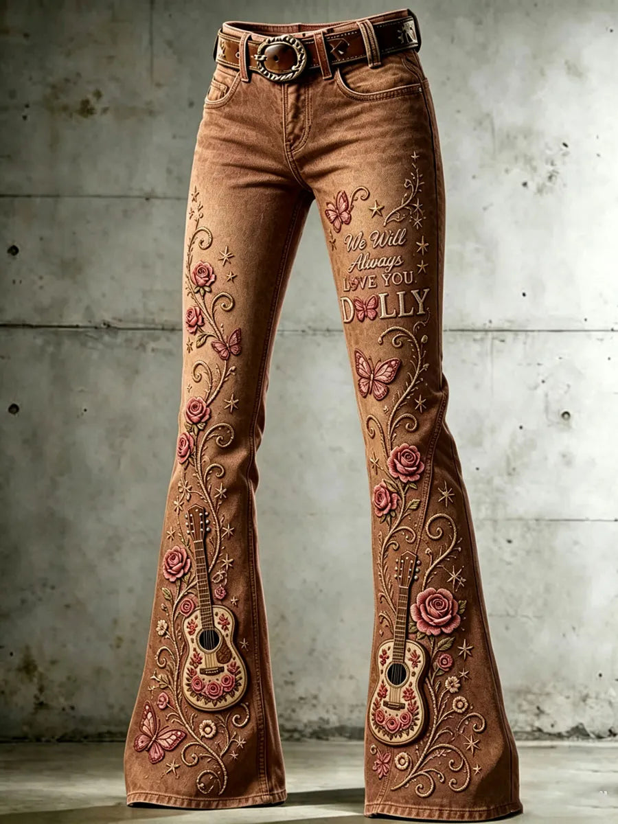 Women's Legendary female country singer Pattern Jeans