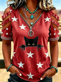 Women's America Flag Print Casual Top