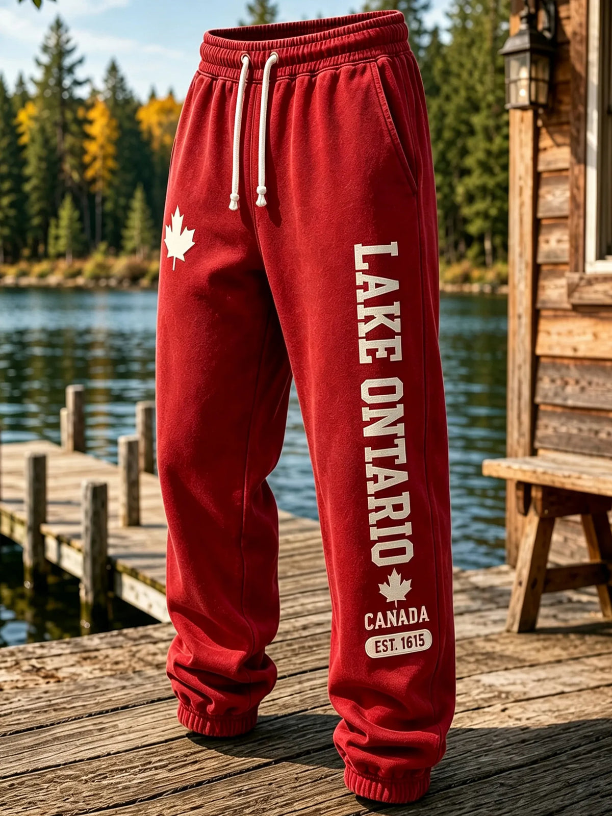 Men's 1615 Lake Ontario Canadian Print Casual Sweatpants