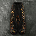 Women's Vintage Halloween Pumpkin And Skeleton Hand Print Sweatpants