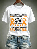 Women's Leukemia Awareness Graphic Casual T-Shirt
