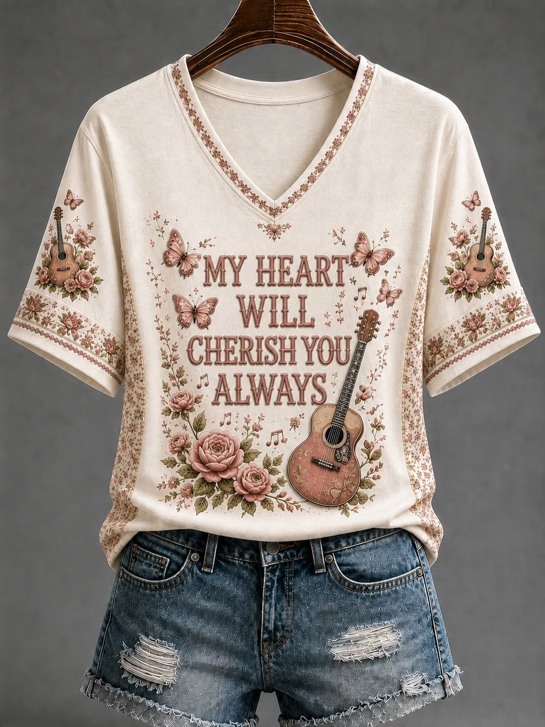 Women's Rip Country Music Lover Queen of Country Print Top