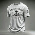 Retro Lake Ontario Est 1615 The Great Lakes Print Short-sleeve T-shirt