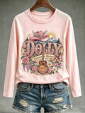 Women's Music-Themed Graphic Casual Top