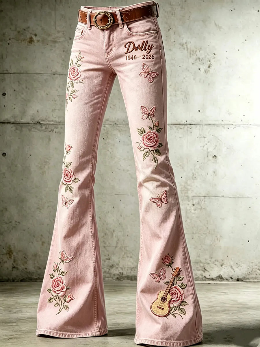 Women'S Commemorative Pattern Waffle Casual Jeans