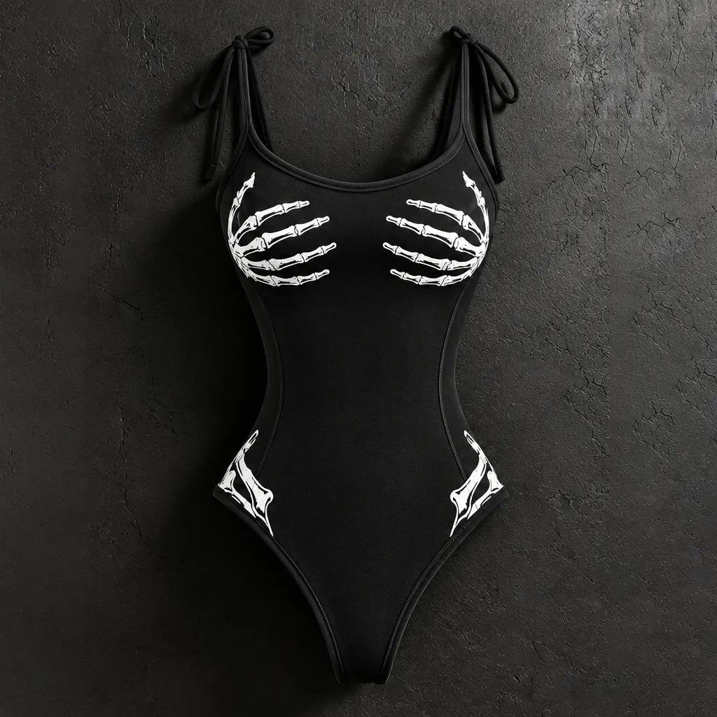 Women's Vintage Halloween Skull-line Casual Athletic Two-piece Set