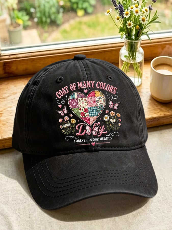 Retro Coat Of Many Colors Forever In Our Hearts Print Baseball Cap