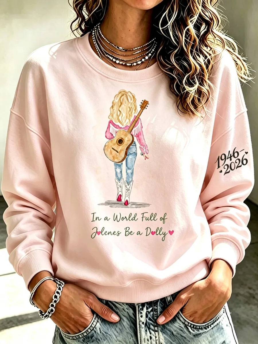 Women's Legendary female country singer Round Neck Sports Shirt