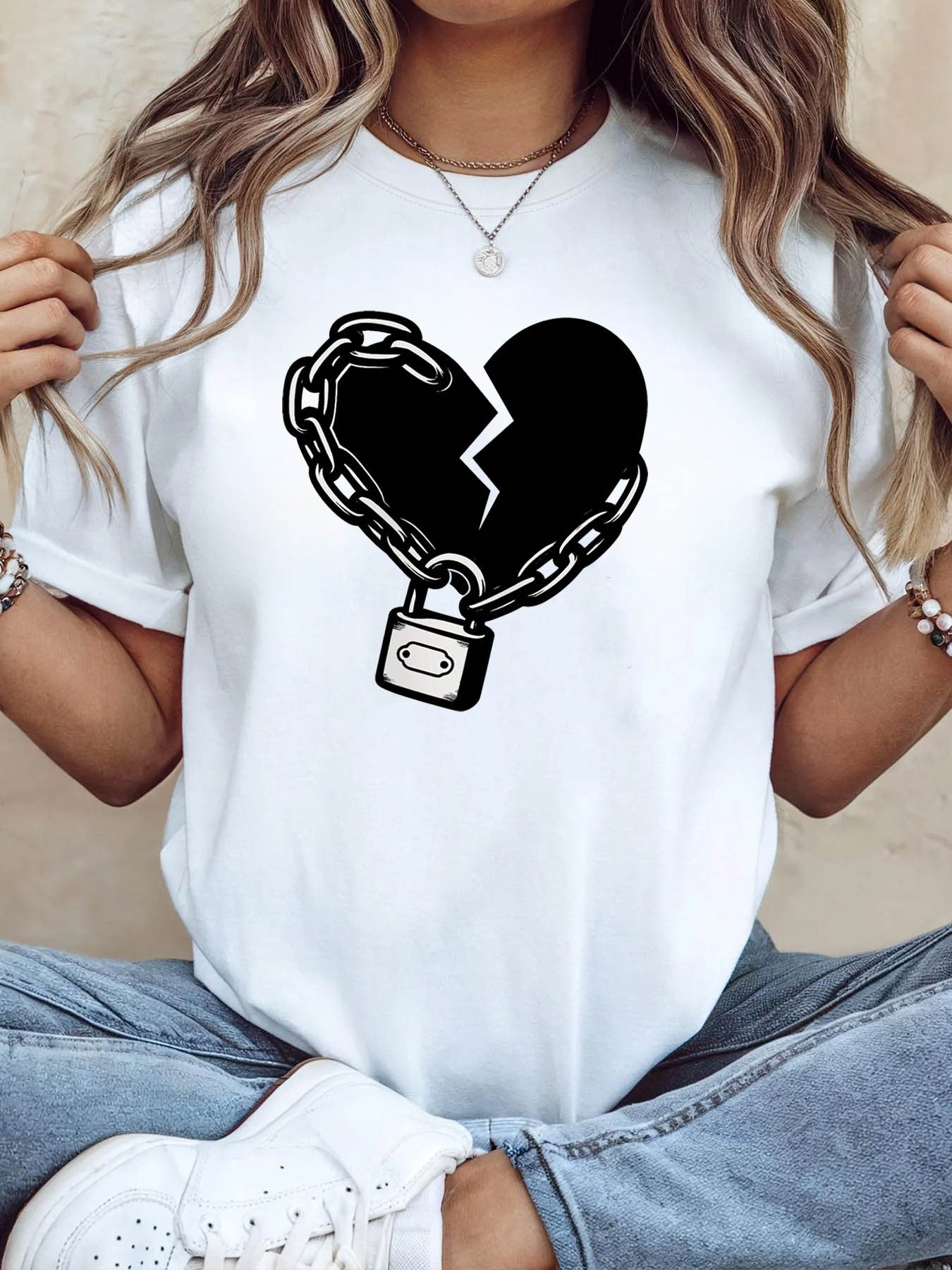Chain & Lock Heart T-Shirt