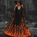 Halloween Witch You Couldn't Burn Flame Celtic Flowy Maxi Dress