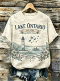 Women's Cream Short Sleeve Tee - Discoverer's Route & Sailing