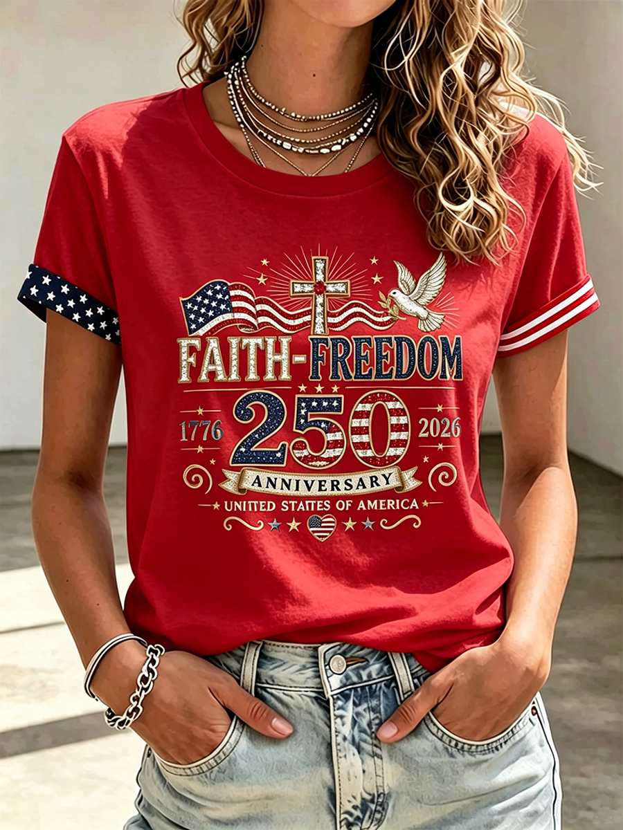 250Th Anniversary Printed Round Neck Top In The United States