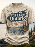 Men's Retro Lake Ontario Print T-shirt