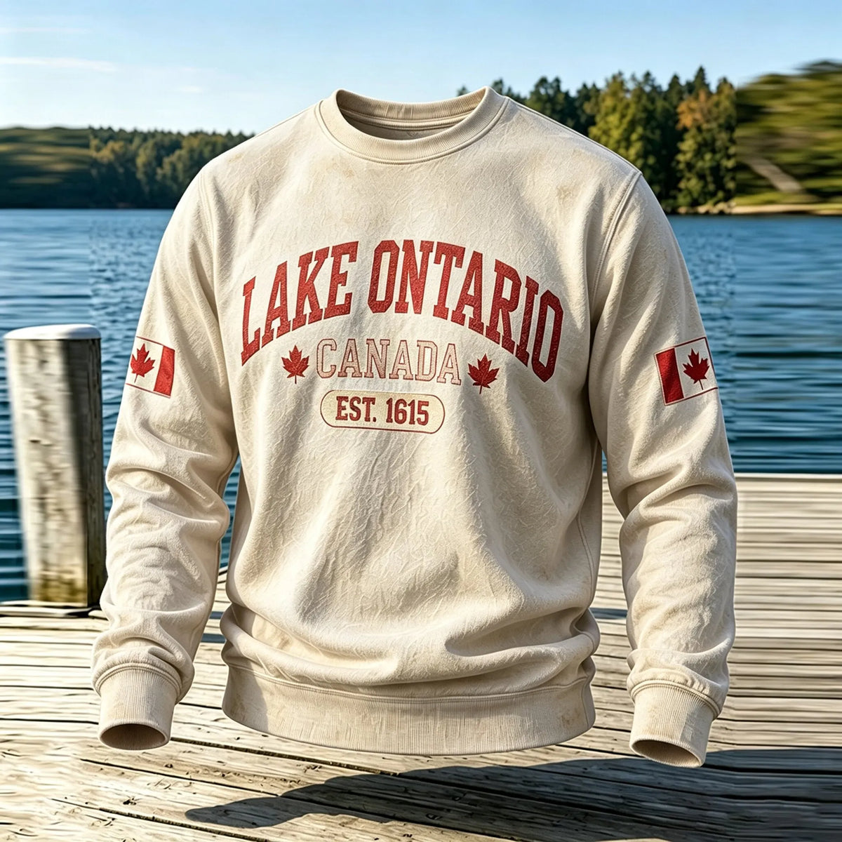 Men's 1615 Lake Ontario Printed Casual Warm Sweatshirt