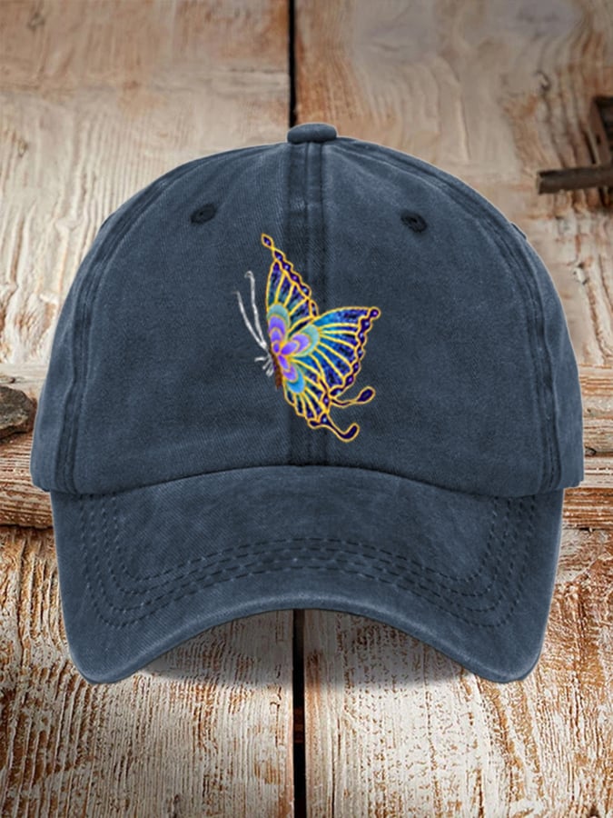 Unisex Distressed Washed Cotton Alzheimer's Awareness Printed Hat
