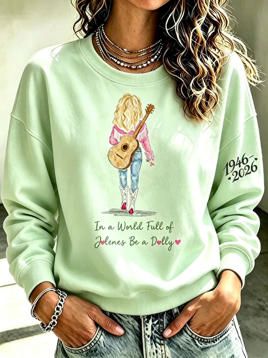 Women's Legendary female country singer Round Neck Sports Shirt