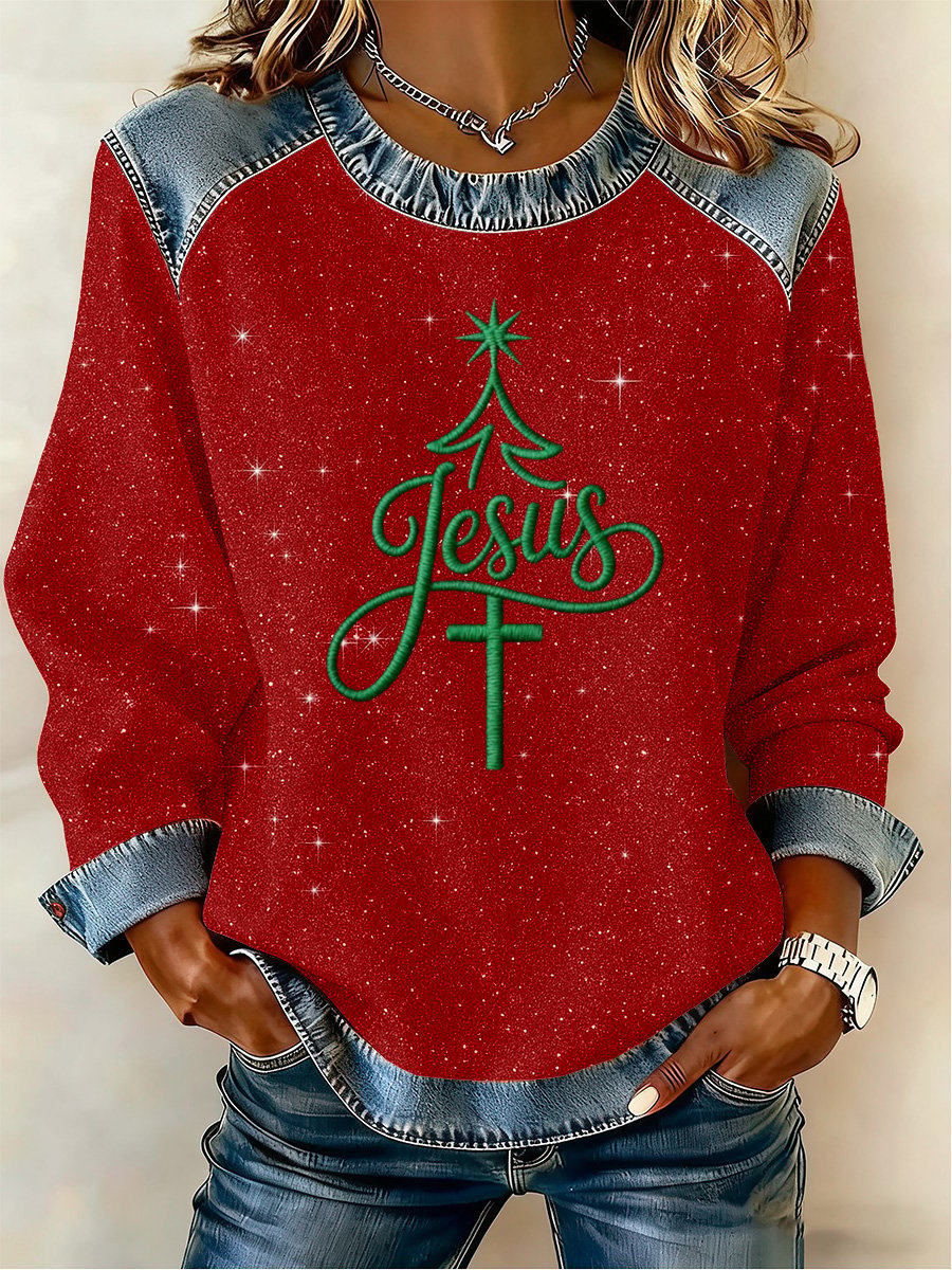 Women's Christmas Faith Print Top